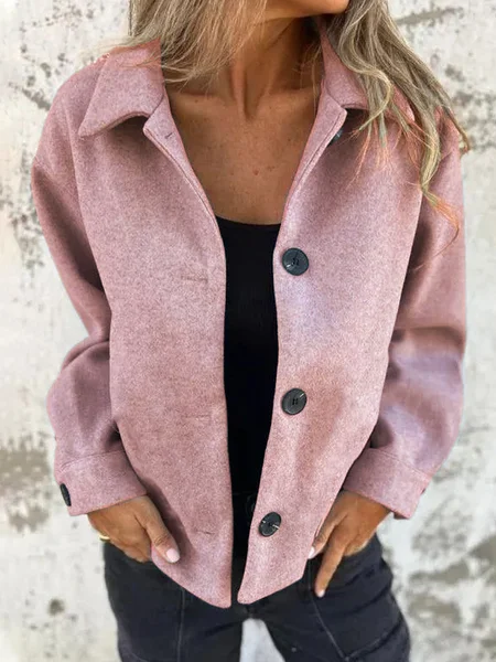 

Loose Elegant Split Joint Jacket, Pink, Outerwear