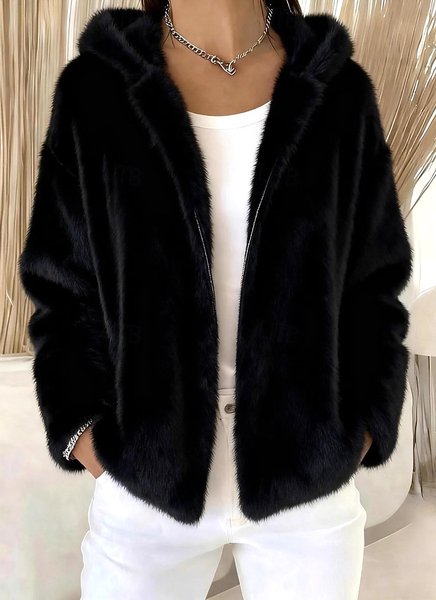 

Regular Fit Casual Teddy Jacket, Black, Outerwear