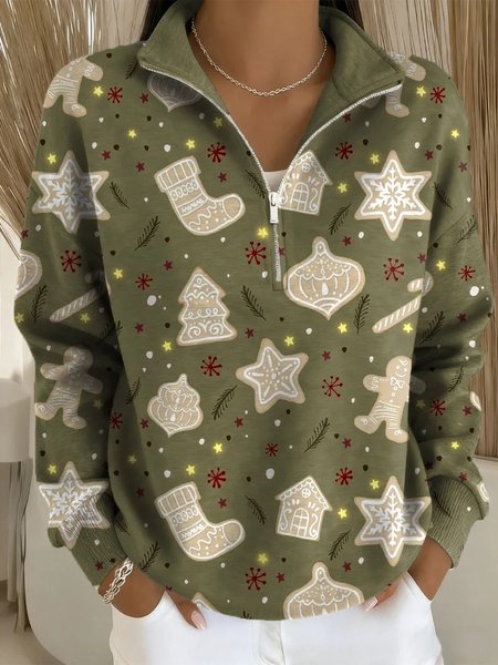 

Women Christmas Long Sleeve Comfy Casual Sweater, Army green, Hoodies & Sweatshirts
