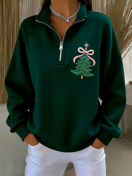 

Women Christmas Shawl Collar Printing Casual Spring/Fall Long Sleeve Sweatshirt, Green, Sweatshirts & Hoodies