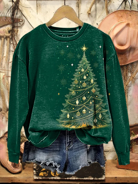 

Women Christmas Crew Neck Printing Casual Spring/Fall Long Sleeve Sweatshirt, Green, Sweatshirts & Hoodies