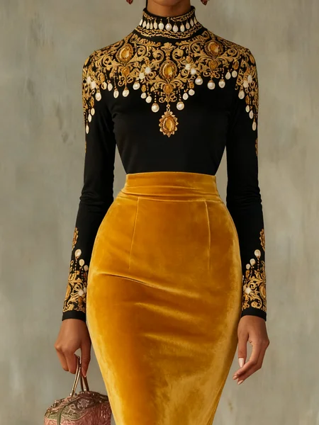 

Urban 3D Printing Printing Stand Collar T-shirt, Black, Tees