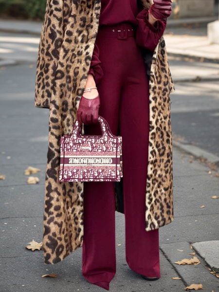 

Urban Plain Straight Pants Belt, Wine red, Pants