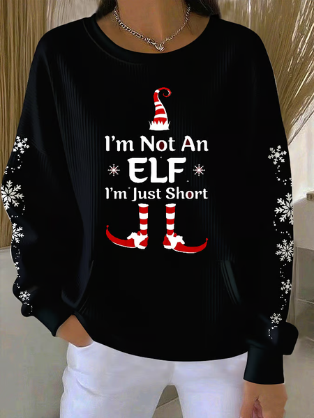 

Women Christmas Crew Neck Printing Casual Spring/Fall Long Sleeve Sweatshirt, Black, Sweatshirts & Hoodies