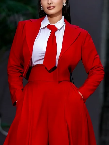 Urban Shoulder Pad Plain Lapel Collar Jacket