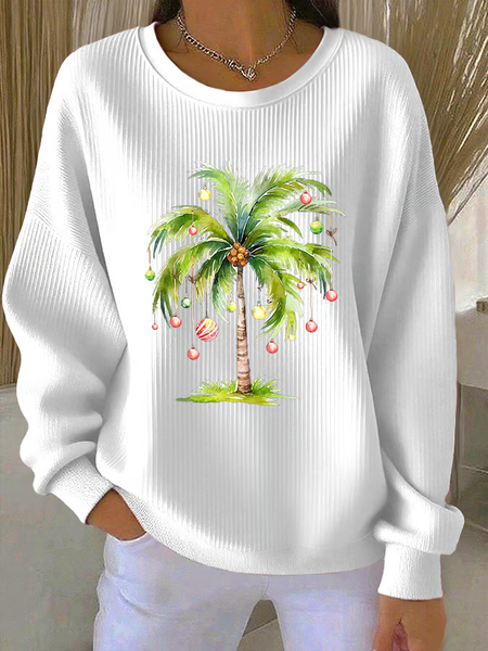 

Women Christmas Crew Neck Printing Casual Spring/Fall Long Sleeve Sweatshirt, White, Sweatshirts & Hoodies