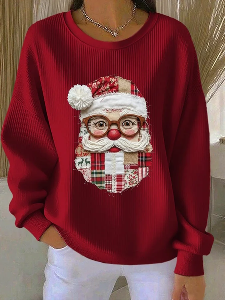 

Women Santa Claus Crew Neck Printing Casual Spring/Fall Long Sleeve Sweatshirt, Red, Sweatshirts & Hoodies