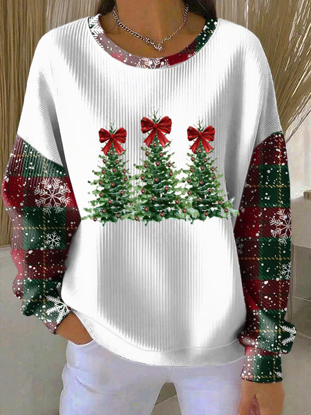 

Casual Crew Neck Christmas Sweatshirt Printing, White, Hoodies & Sweatshirts
