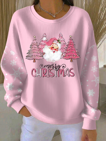 

Women Santa Claus Crew Neck Printing Casual Spring/Fall Long Sleeve Sweatshirt, Pink, Sweatshirts & Hoodies
