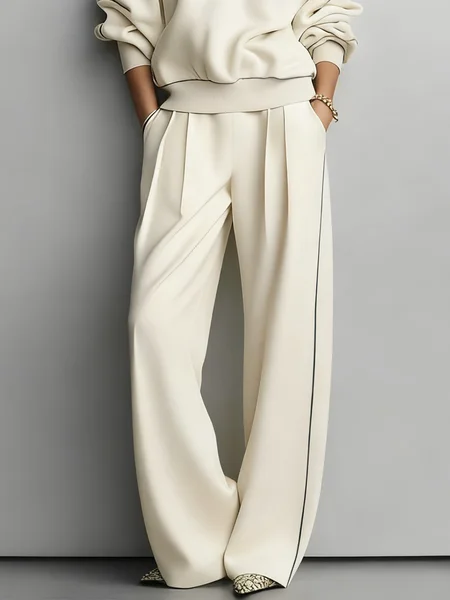 

Casual Color Block Straight Pants Sweatpants & Joggers, As picture, Pants