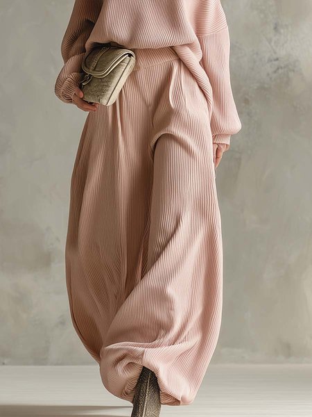 

Casual Plain Bloomers Pants, Pink, Pants