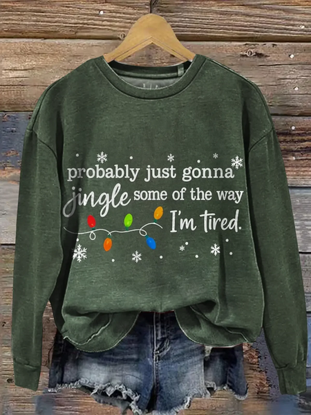 

Casual Crew Neck Christmas Sweatshirt, Green, Hoodies & Sweatshirts