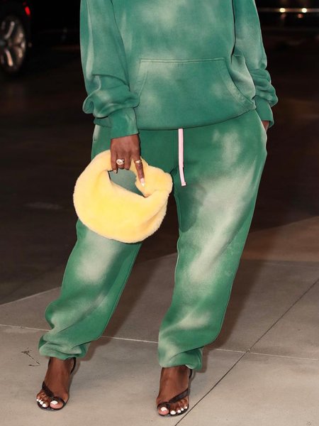 

Casual Random Print Printing Baggy Pants, Green, Pants