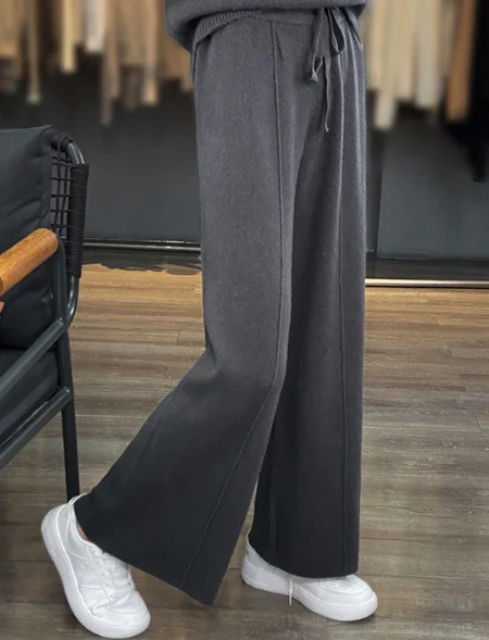 

Imitation Cashmere Loose Casual Pants, Deep gray, Pants