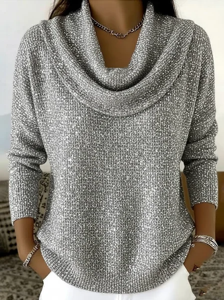 

Women Abstract Long Sleeve Comfy Casual Printing Sweater, Gray, Sweaters