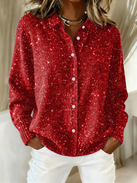 

Women Christmas Long Sleeve Comfy Vintage Printing Cardigan, Red, Cardigans