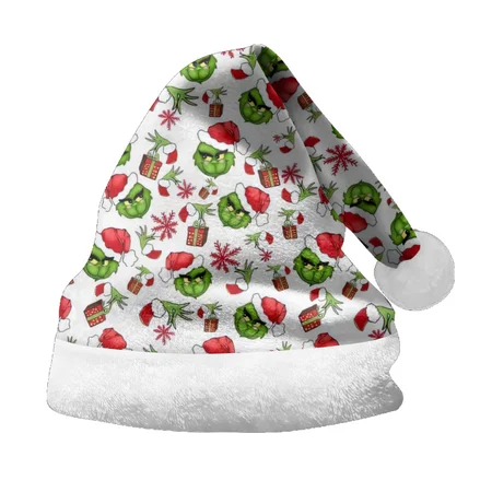 

Christmas Decorations Thickened Brimmed Colorful Christmas Hat Adult Party Outfit Double-Sided Fleece., Color18, Hats