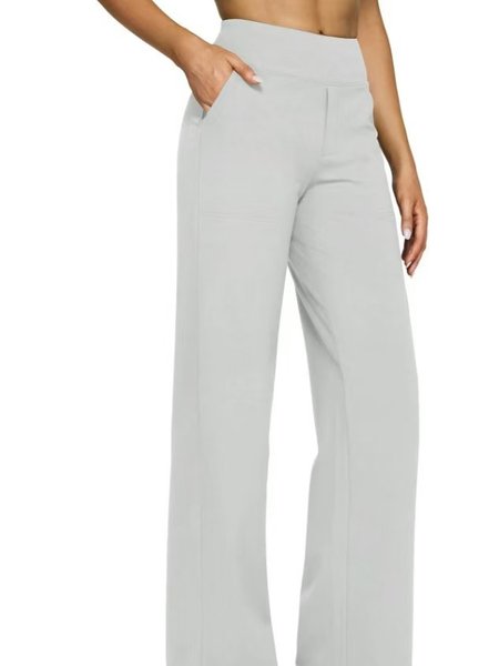 

Women Plain Long Pants Casual Spring/Fall Trousers, Light gray, Pants