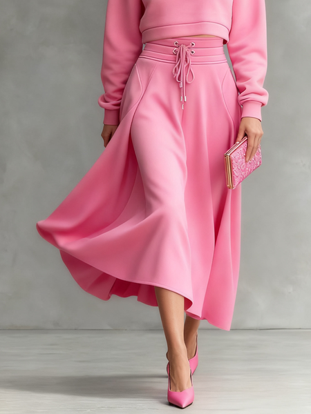 

Urban Plain Midi Skirt, Pink, Skirts