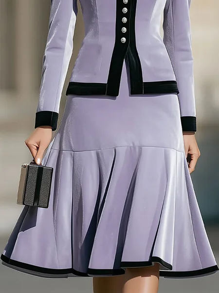 

Urban Velvet Color Block Knee Length Skirt, Purple, Skirts