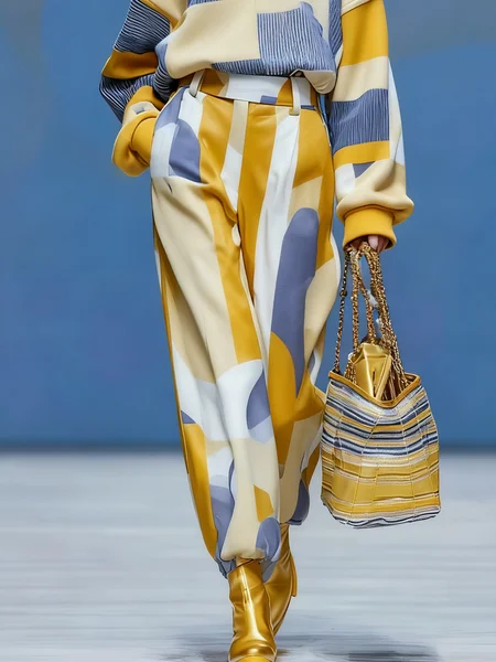 Casual Geometric Ankle Banded Pants Sweatpants & Joggers