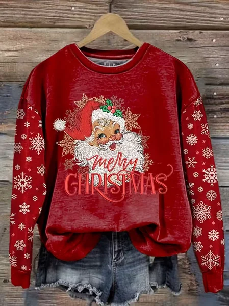 

Casual Crew Neck Santa Claus Sweatshirt Printing, Red, Hoodies & Sweatshirts