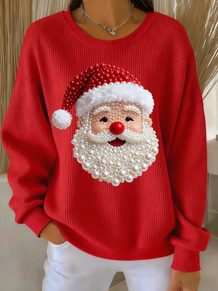 

Women Santa Claus Crew Neck Printing Casual Spring/Fall Long Sleeve Sweatshirt, Red, Sweatshirts & Hoodies