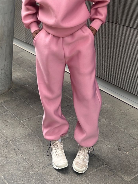 

Urban Plain Ankle Banded Pants, Pink, Pants