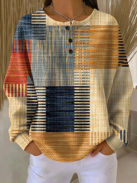 

Women Christmas Crew Neck Casual Spring/Fall Long Sleeve Sweatshirt, Brown, Sweatshirts & Hoodies