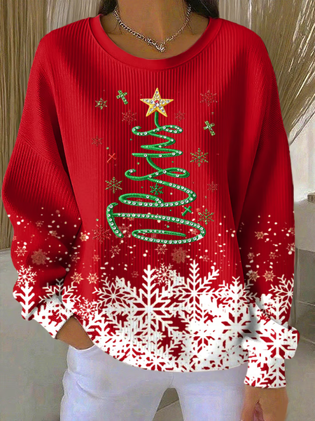

Casual Crew Neck Christmas Sweatshirt Printing, Red, Hoodies & Sweatshirts