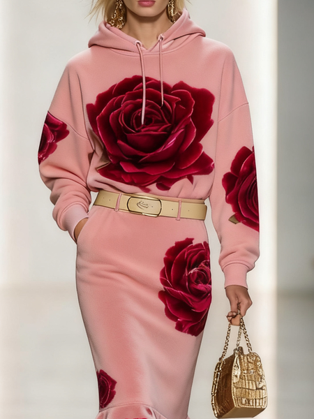 

Urban Floral Printing Hoodie, Pink, Hoodies and Sweatshirts