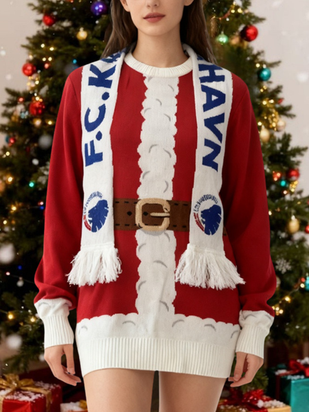 

Women Color Block Long Sleeve Spring/Fall Beaded Dress Crew Neck Daily Vintage Mini Hip Skirt A-Line Dress, White-red, Dresses