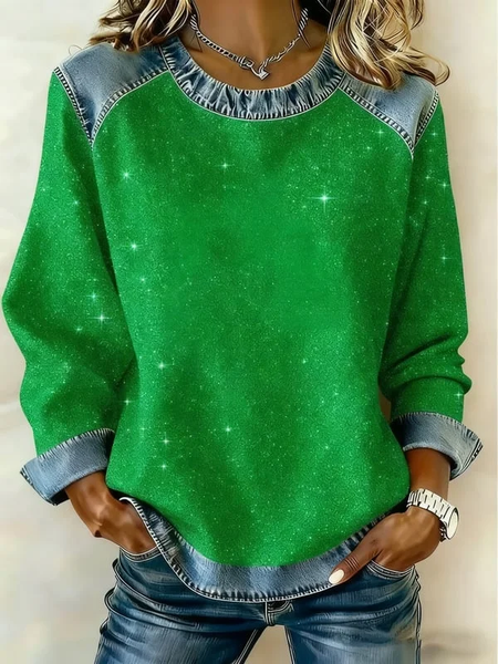 

Vintage Crew Neck Christmas Sweatshirt Printing, Green, Hoodies & Sweatshirts