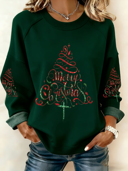 

Vintage Crew Neck Christmas Sweatshirt, Dark green, Hoodies & Sweatshirts