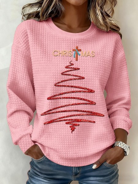 

Vintage Crew Neck Christmas Sweatshirt, Pink, Hoodies & Sweatshirts