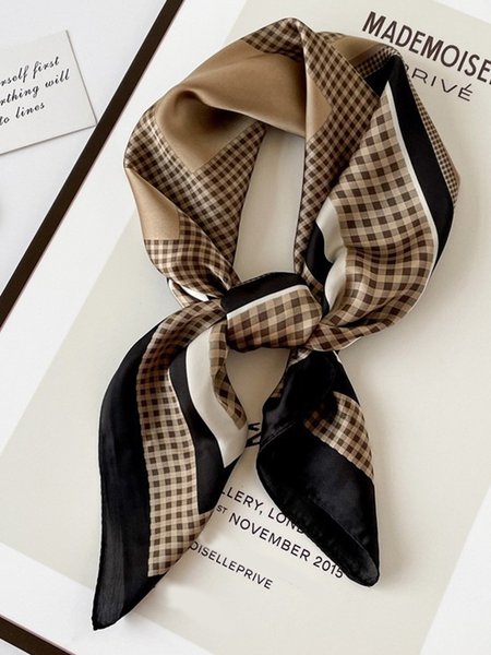 

Urban Floral Plaid Silk Scarf, Brown, Scarves