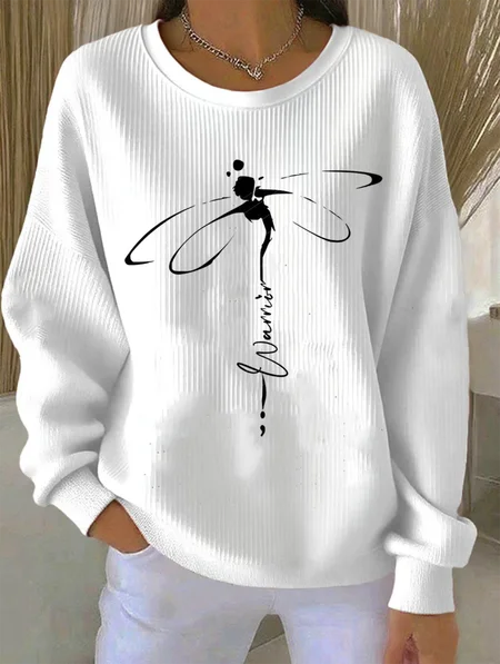 

Vintage Crew Neck Dragonfly Sweatshirt, White, Hoodies & Sweatshirts