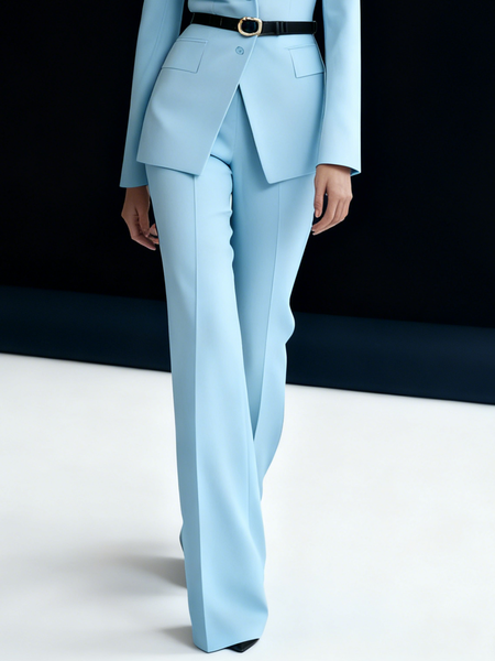 

Urban Plain Straight Pants, Blue, Pants