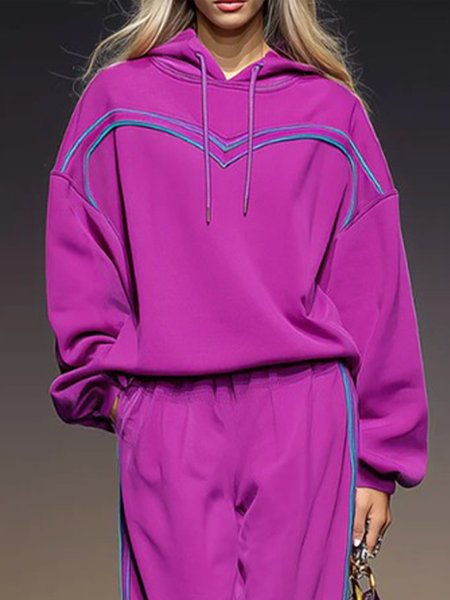 

Casual Plain Raglan Sleeves Hoodie, Fuchsia, Hoodies and Sweatshirts