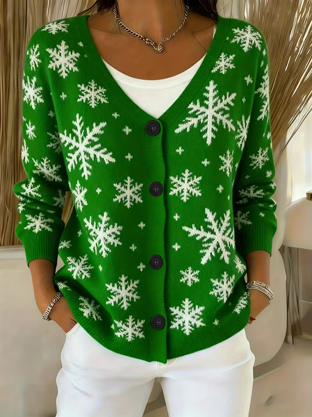 

Women Christmas Long Sleeve Comfy Casual Cardigan, Green, Cardigans