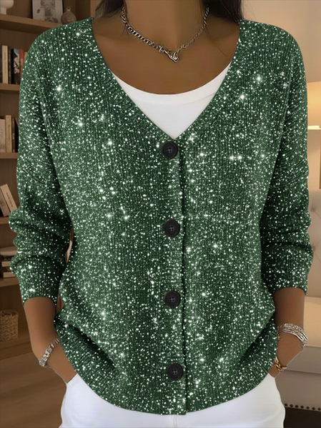 

Women Abstract Long Sleeve Comfy Casual Cardigan, Green, Cardigans