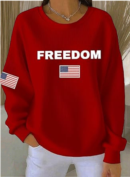 

Vintage Crew Neck America Flag Sweatshirt, Red, Hoodies & Sweatshirts