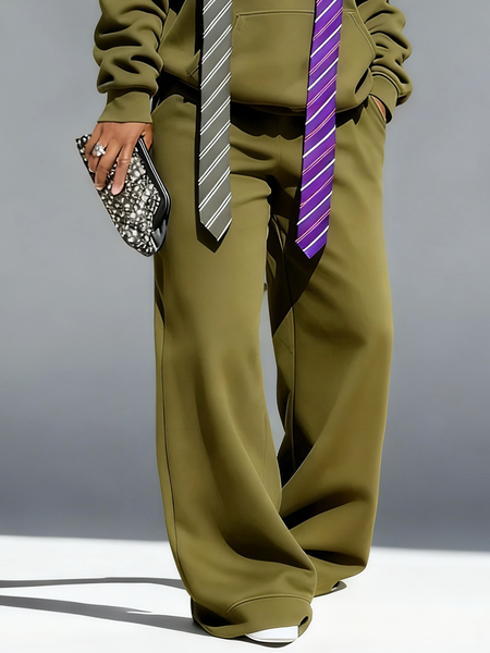 

Casual Plain Straight Pants Sweatpants & Joggers, Green, Pants