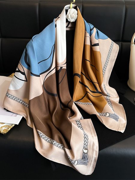 Urban Geometric Silk Scarf