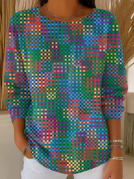 

Women Abstract Long Sleeve Comfy Casual Printing Sweater, As picture, Hoodies & Sweatshirts