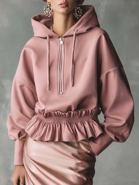 

Casual Plain Scramble Raglan Sleeves Hoodie, Pink, Hoodies and Sweatshirts