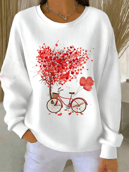 

Vintage Crew Neck Heart/Cordate Sweatshirt, White, Hoodies & Sweatshirts