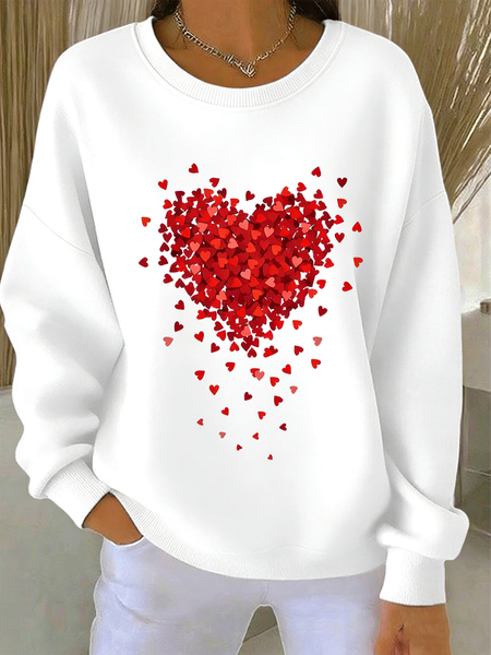 

Vintage Crew Neck Heart/Cordate Sweatshirt, White, Hoodies & Sweatshirts