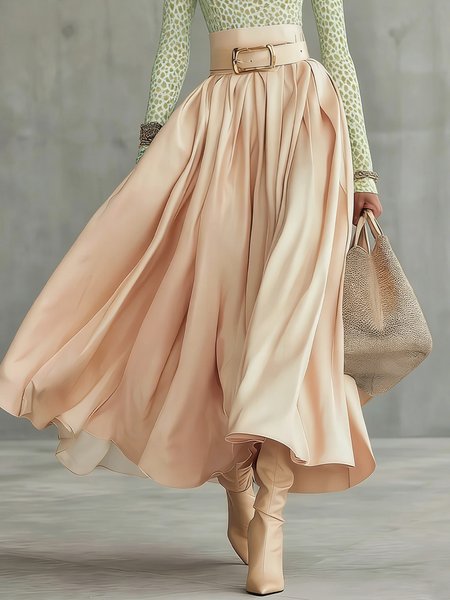 

Urban Plain High Waist Midi Skirt, Nudepink, Skirts