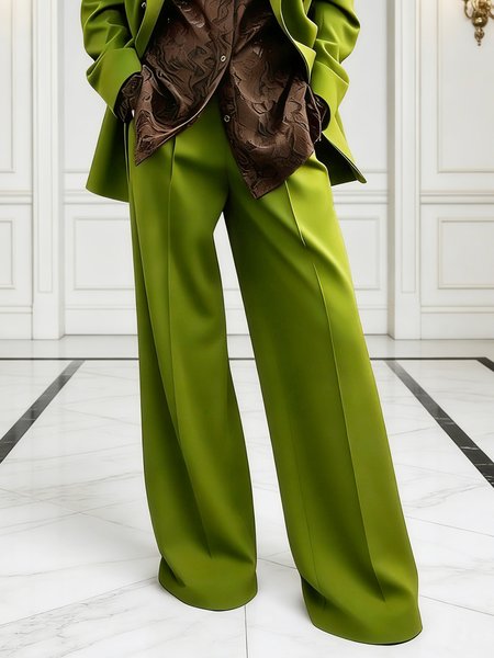 

Urban Plain Wide Leg Pants, As picture, Pants